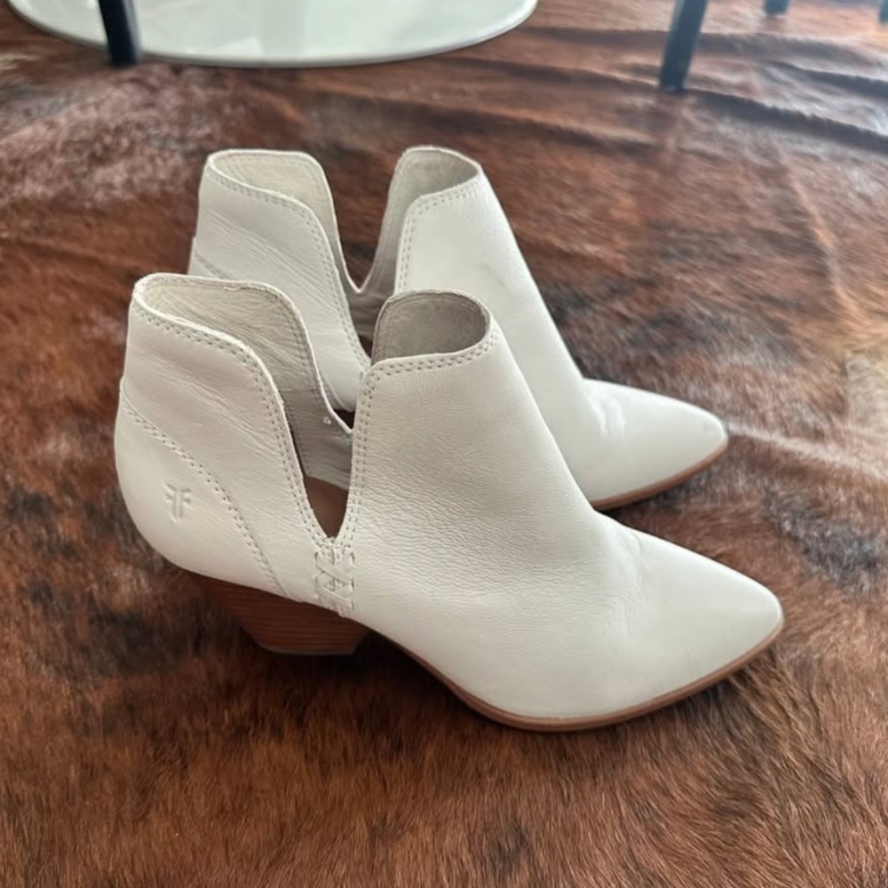 FRYE White Ankle Boots